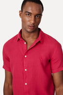 Camisa mc linho tinturado
