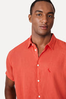 Camisa mc linho tinturado